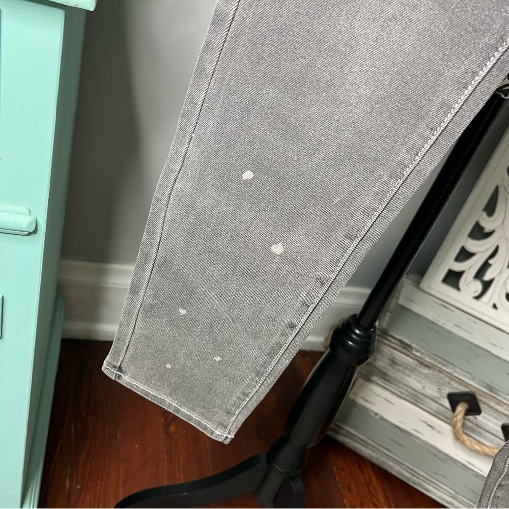 Free People x Sandrine Rose Polka Grey Medium Skinny Jean Size 26 NWT Boho - Picture 9 of 16